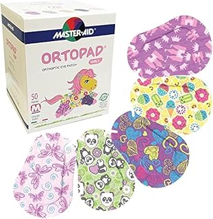 Ortopad Bamboo Girls Eye Patches for Lazy Eye - 50 Medium Patches (2-4 Yrs), Fun Ice Cream Designs, Hypoallergenic Bamboo Fabric