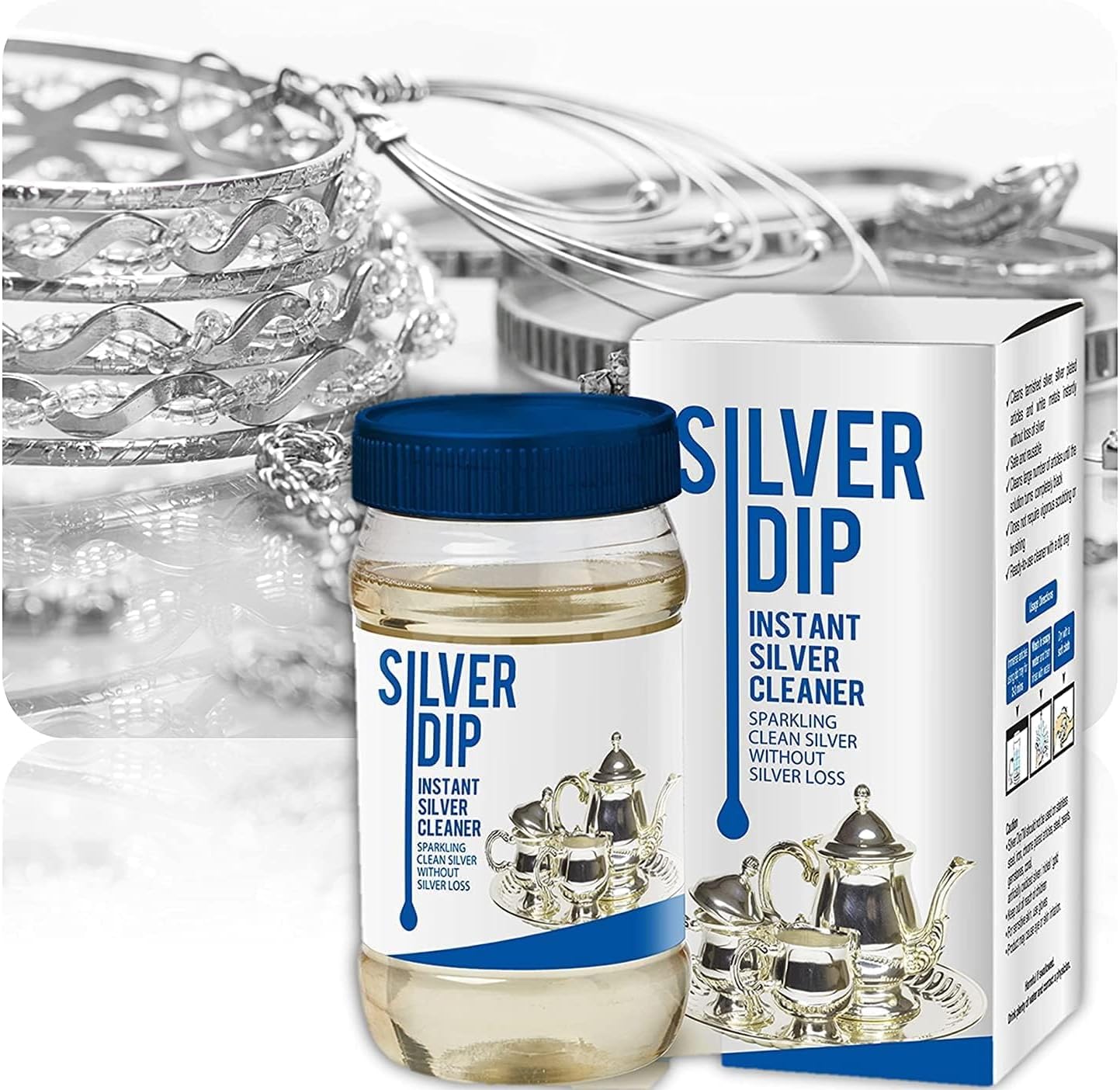 Instant Silver Dip Cleaner | Deep Cleaning Formula for Silver Items | Sparkling Shine | 300 ml