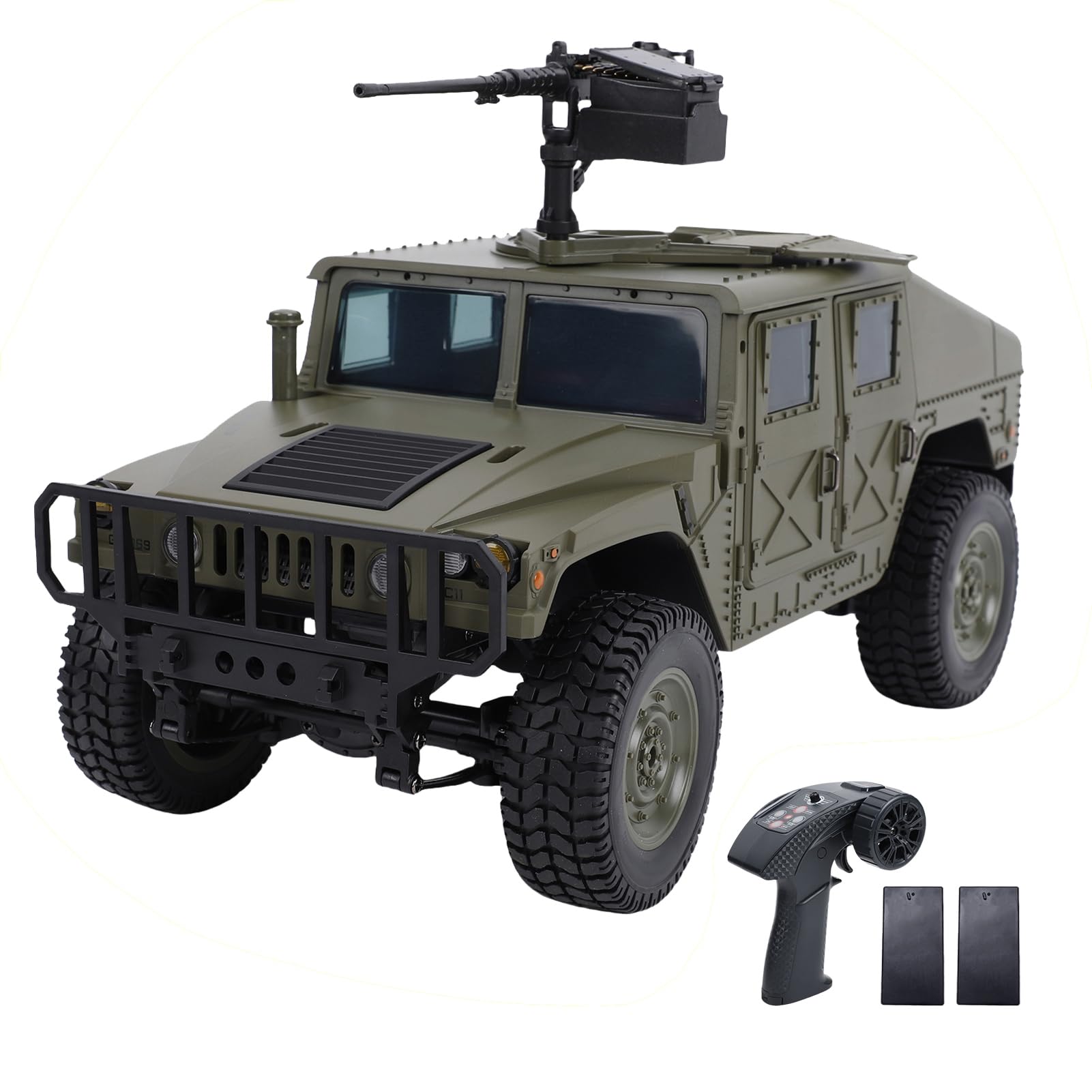 Samochód Zdalnie Sterowany RC w Skali 1/16, Zdalnie Sterowany, 2,4 GHz, ze światłami LED, Terenowy Pojazd Wspinaczkowy z Napędem na 4 Koła, dla Dorosłych, Dzieci, z Symulow (Zielony)