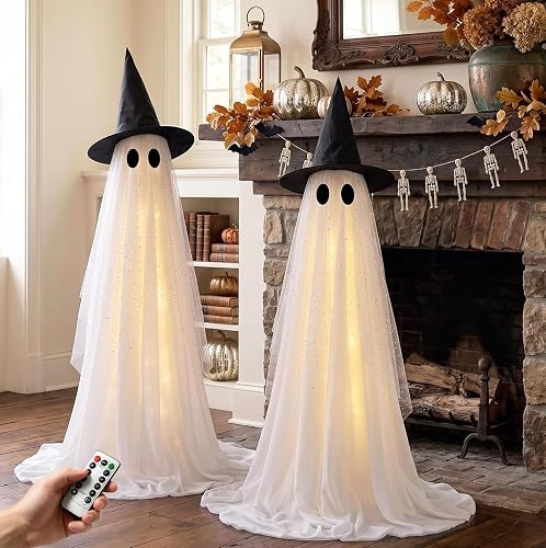 2Pcs Halloween Decorations Outdoor,5FT Height Spooky Ghost Halloween Decor |