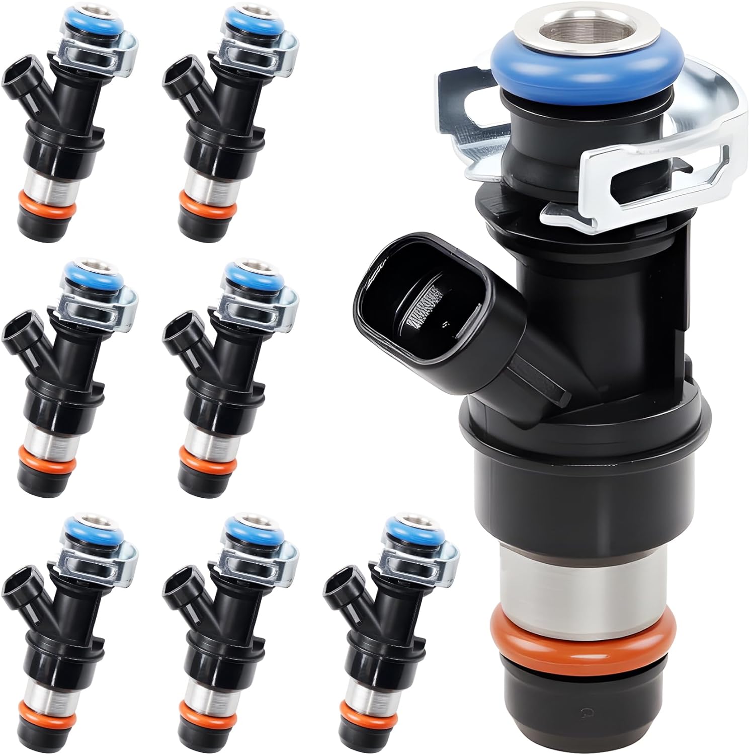 Fuel Injector 2 Holes 8Pcs | 4.8L 5.3L 6.0L Engine | for 2001-2007 Chevy Silverado Suburban Tahoe GMC Sierra Yukon Cadillac Escalade & More | Replace# 25317628, 17113698, 17113553, FJ315, FJ10062