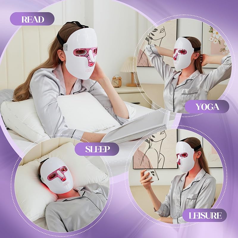 Red Light Therapy for Face, 7 Color LED Face Mask, Cordless Rechargeable image 5