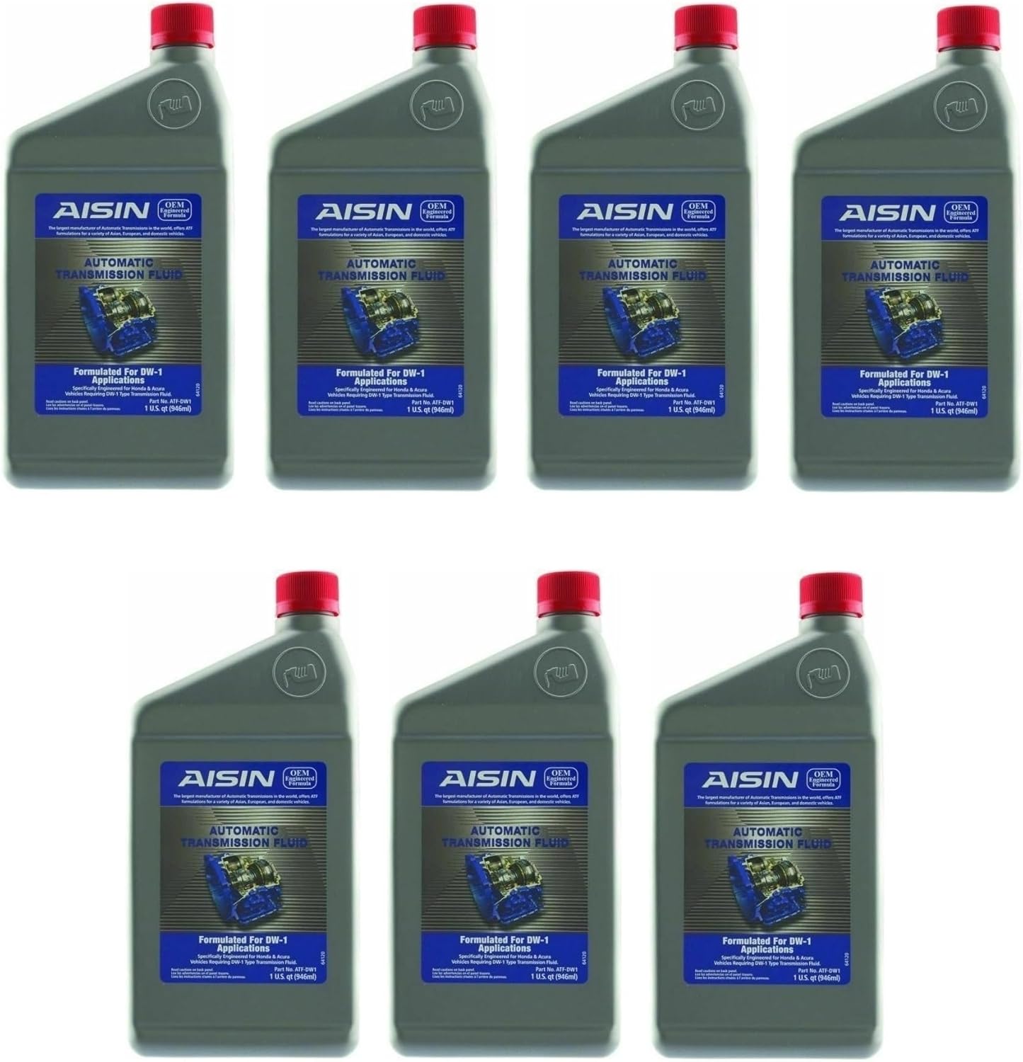 Set of 7 ATF DW-1 Automatic Transmission Fluids Aisin for Honda Acura
