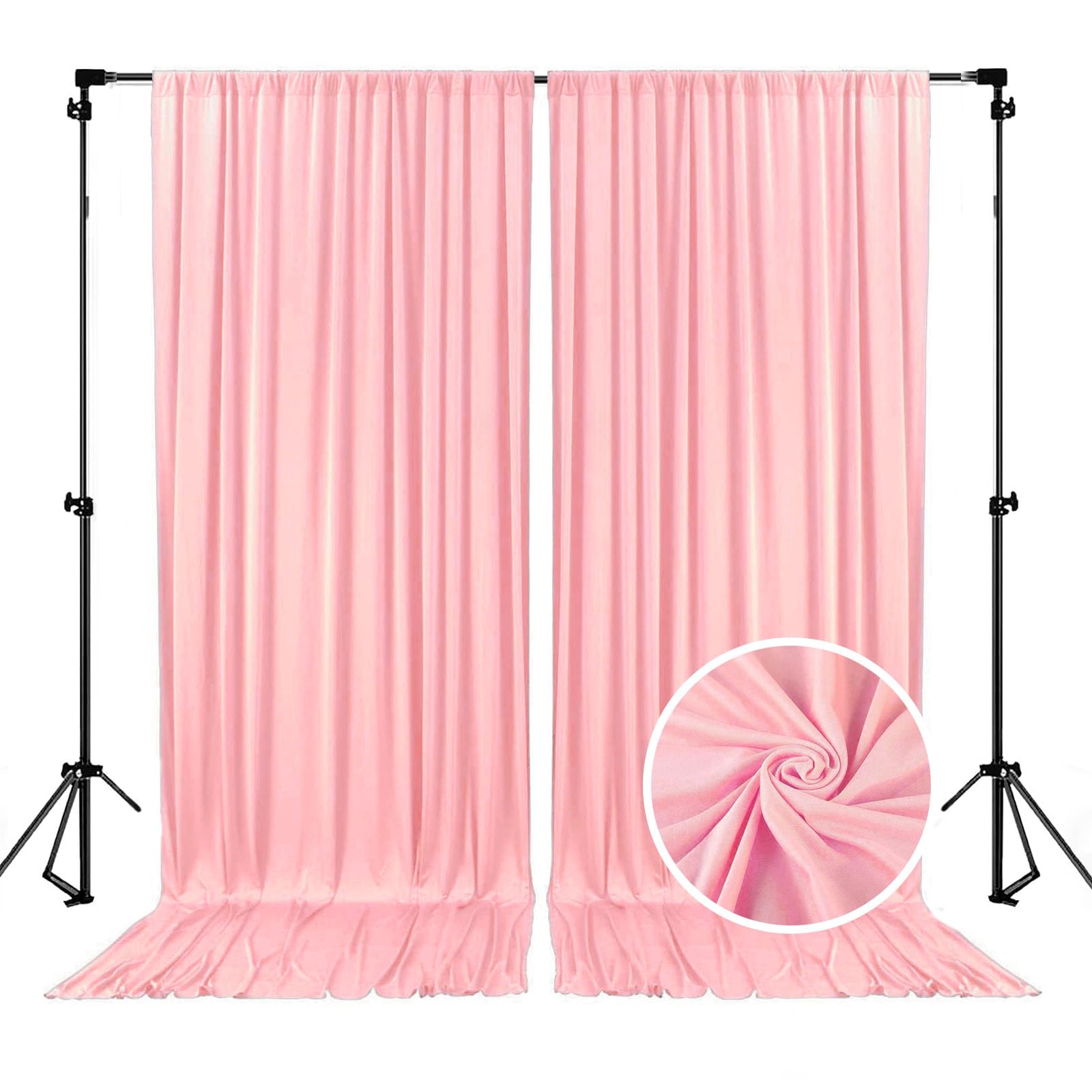 10 x 7 Feet Peachy Backdrop Curtain for Partie, Background Curtains for Photoshoot, Birthday, Wedding, Halloween, Thanksgiving, Christmas, New Year