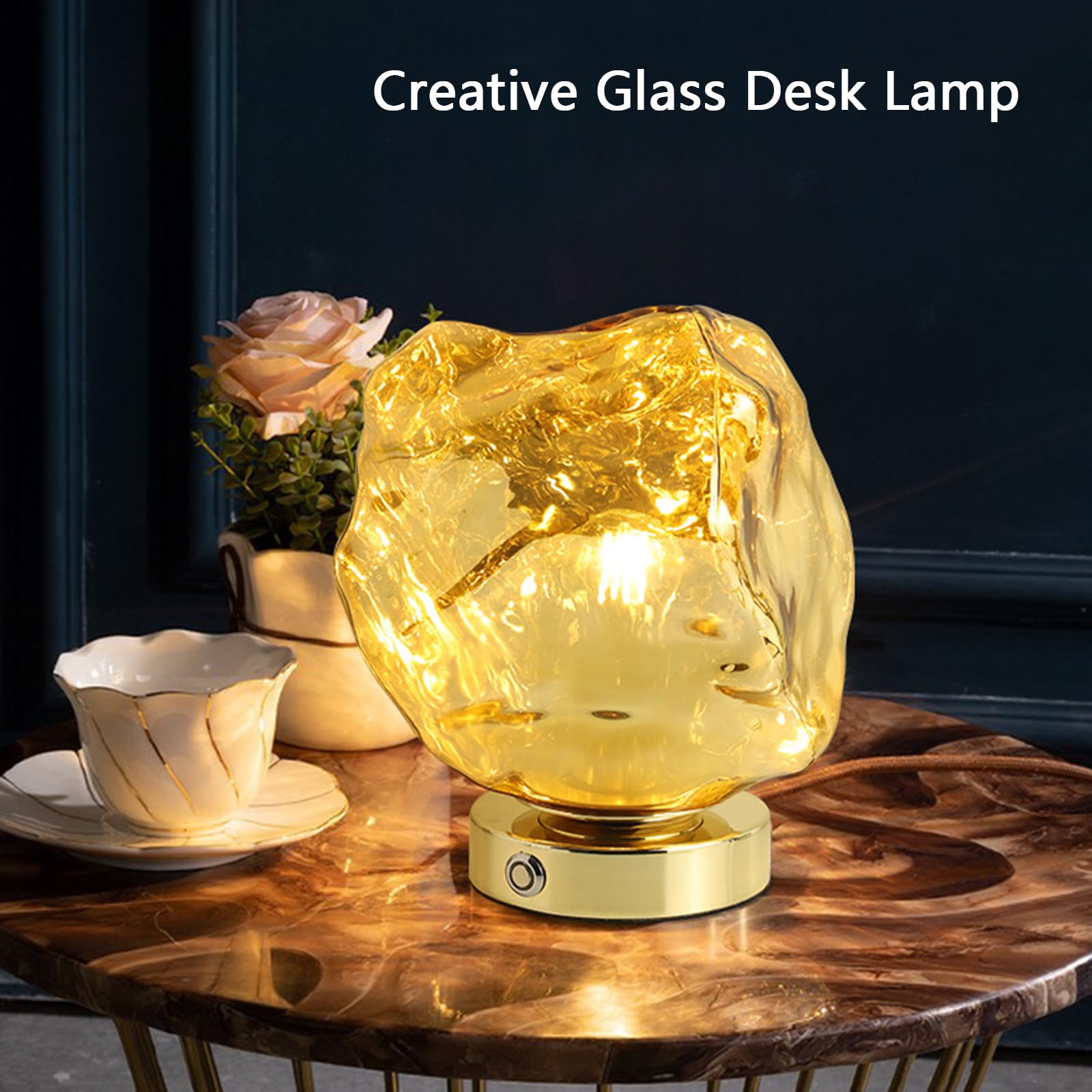 LAI HO Lámpara De Mesa Recargable, Lámpara De Lava LED,3 Temperatura De Color Dimmable Con Interruptor Táctil,Iluminación De La Atmósfera Para Dormitorio Sala De Estar Estudio Colegio