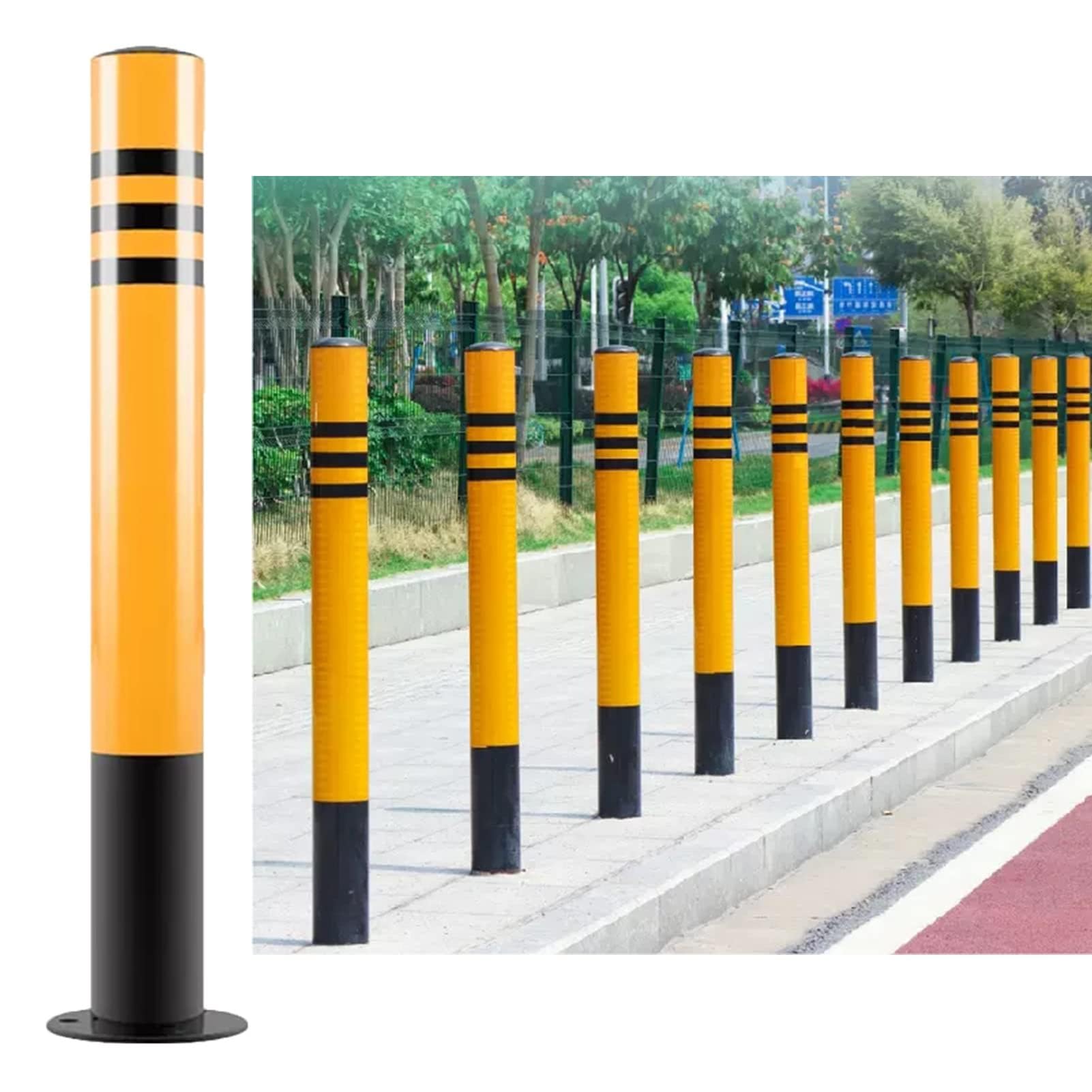 LWJSOCP Reflective Traffic Control Bollards - Weather-Resistant Safety Posts for Road Marking - Durable Set for Enhanced Visibility and Road Safety