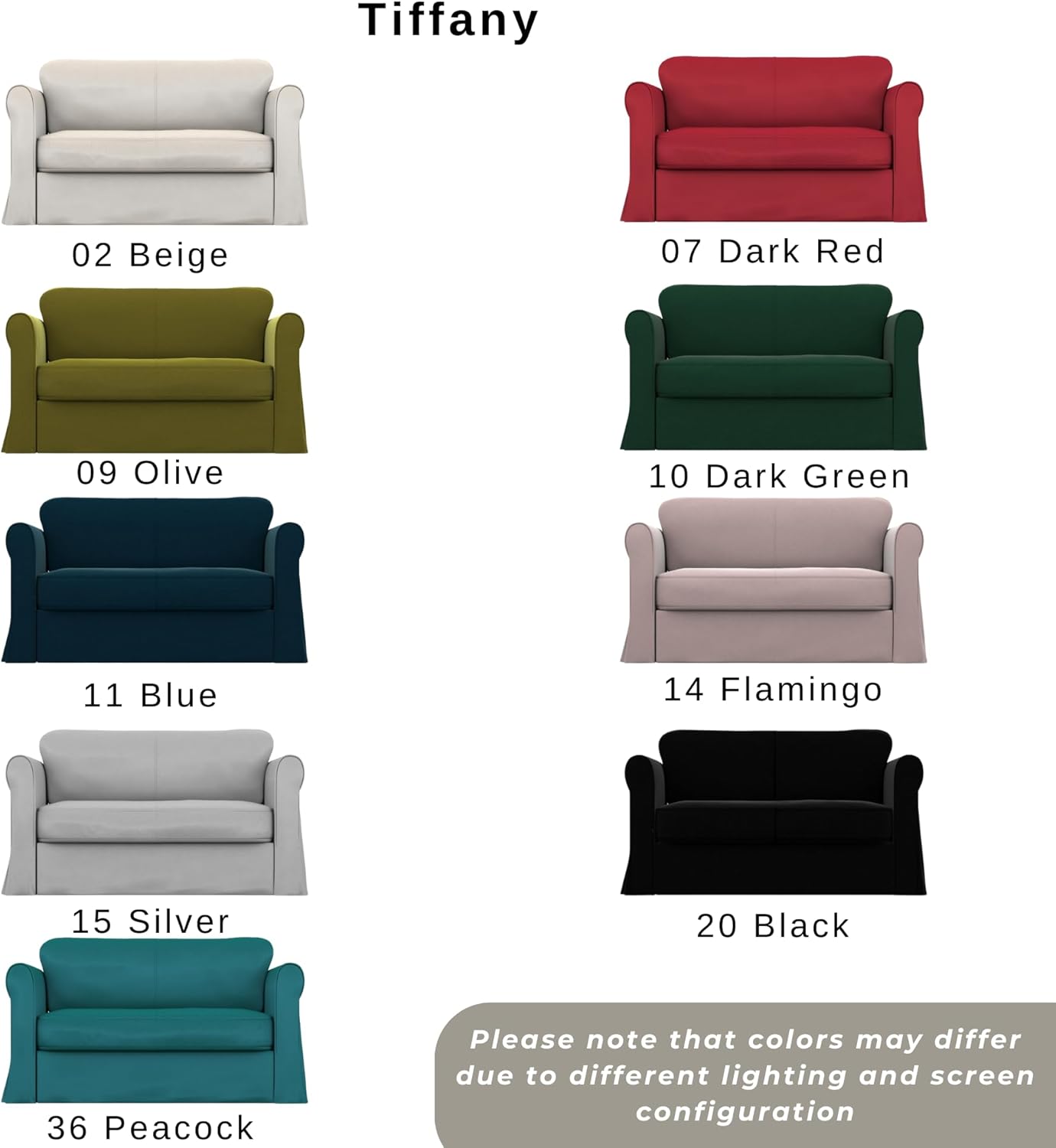 comfortly Cover for Hagalund 2 Seat Sofa Bed, Replacement Slipcover, Heavy Duty 4 pcs Cover, Soft Durable Washable Pet-Friendly Fabric, Easy to Clean & Replace (Tiffany - Olive)