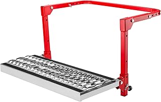 Powerbuilt Tire Step for Truck, SUV, Semi, Heavy Duty 300 lb. Capacity, Non-Slip â€˜Cheese Graterâ€™ Steel Surface, Adjusts to Fit Any Diameter Tire Up To 13 in. Wide, Folds Flat for Storage â€“ 647596E