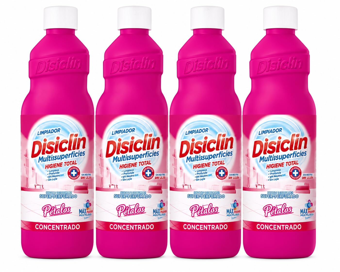 Disclin Pétalos Limpiador Multiusos 1L Pack 4 | pH Neutro | RASMACOR