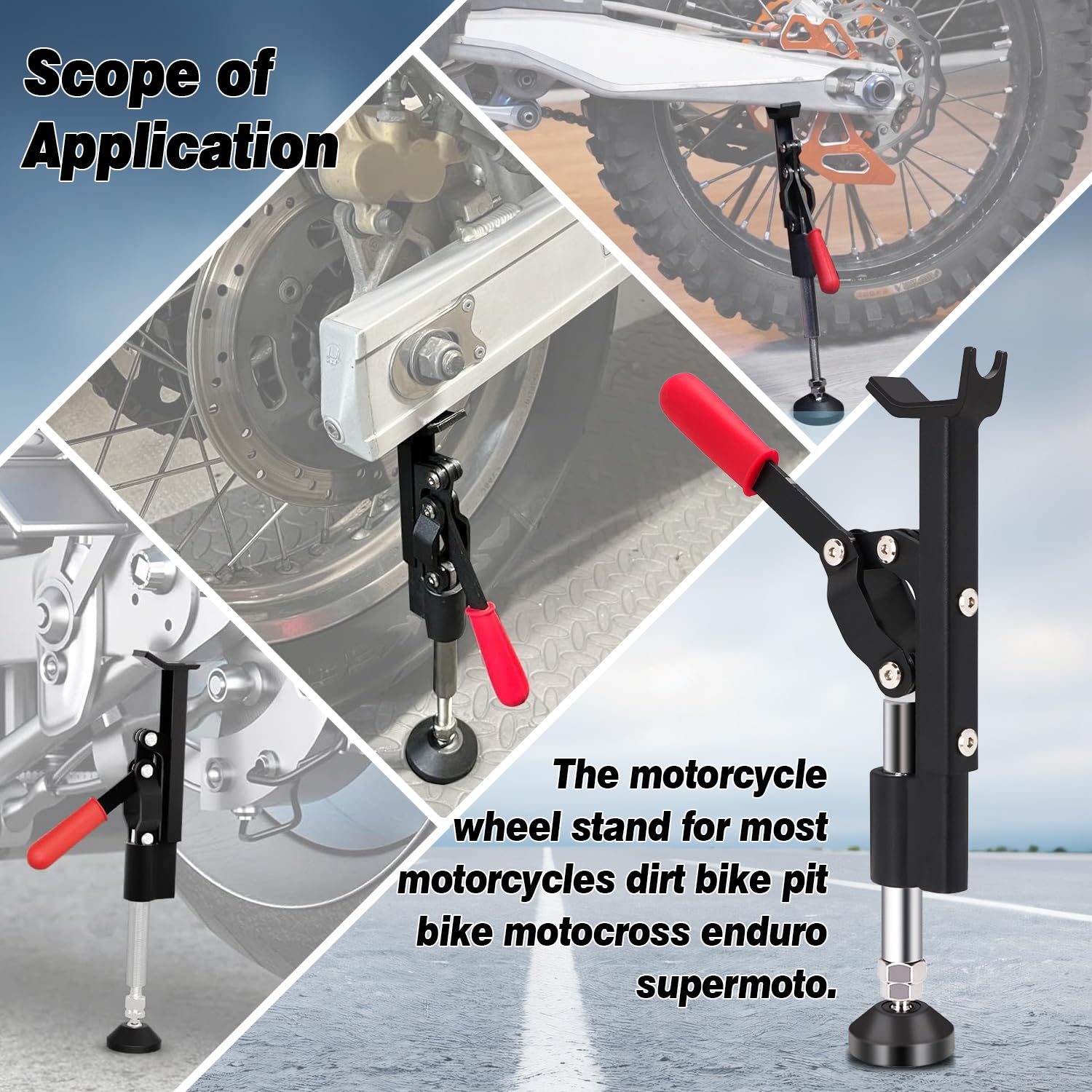 Support Moto,Universel pour Motocross Enduro Supermoto SurRon Talaria Sting | Support Roue Moto,Retrofit Portable Pliable Avant Arrière Support,Support Rouleau Nettoyage Chaine Moto Bequille