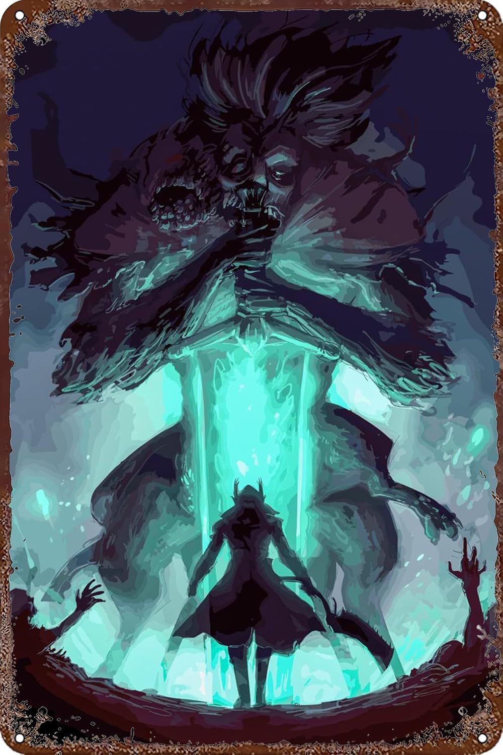 FYELVO Bloodborne Game Metal Tin Sign Poster Game Decor for