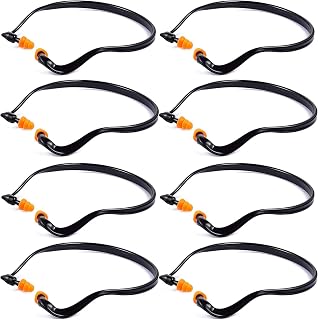 M-Aimee 8 Pack Band Earplugs Hearing Bands Banded Shooting Ear Plugs Lightweight Silicone Earplugs for Construction Work, Sleeping, Concerts, Shooting, Motor Sports Racing