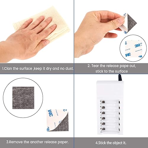 Miniatura 5 de WANGhoo - Cinta de espuma de doble cara de 1.575 x 1.575 x 0.079 in, paquete de 200 cintas cuadradas de doble cara resistente, cinta de espuma