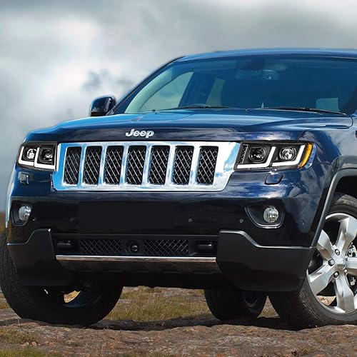 Miniatura 7 de DNA Motoring HL-HPL-JGC11-BK-AM Reemplazo de faros delanteros de proyector de luz LED dual negro para 11-13 Grand Cherokee