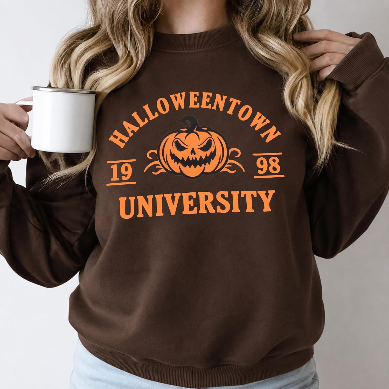 BANGELY Oversized Halloween Sweatshirt Women Spooky Season Pullover Top