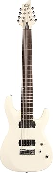 Schecter C-8 DELUXE Satin White 8-String Solid-Body Electric Guitar, Satin White