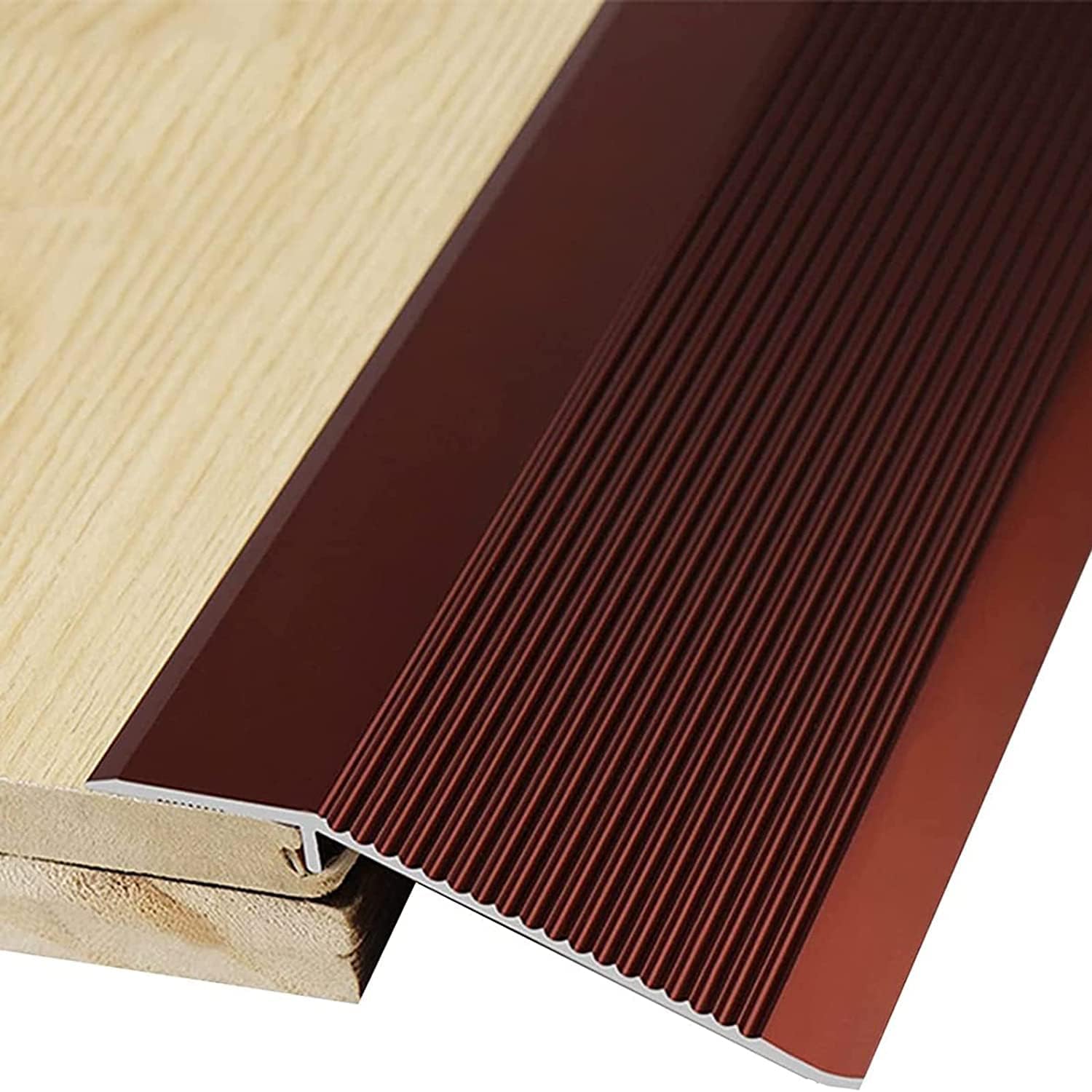 Doorway Uneven Floor Transition Strip, 4 Inch Wide Transition Strip 90 110 130 150 cm Long, Metal Thresholds Reducer/Non-Slip Edging Trim Strips, for Doorways Laundry Room Entry (Color : Red, Size :