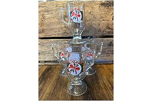 Vintage Christmas Candy Cane Mugs Set of Four