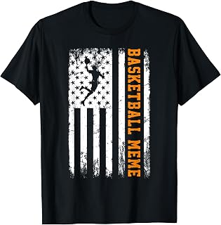 Basketball Meme Vintage USA American Flag T-Shirt