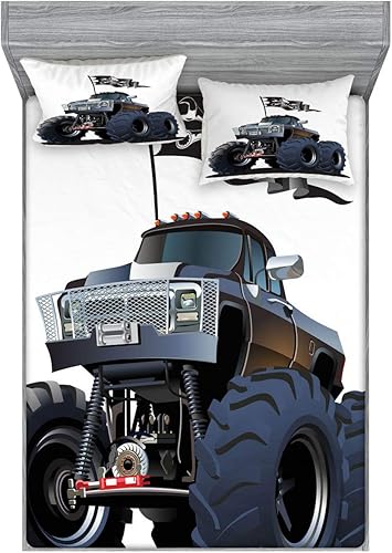 Miniatura 313 de Ambesonne - Juego de sábanas bajeras y fundas de almohada, diseño clásico botánico, plantas de jardín vintage, juego de 3 piezas con estampado