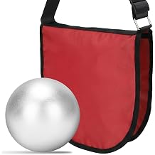 Iron Shot Put Ball 8 lbs Shotput with Discus 4kg Shot Put Carrier Bag 2 Large Pockets Discus Pouch with Adjustable Carrying Strap