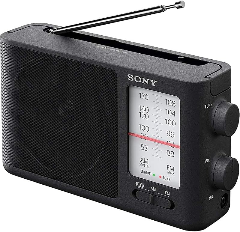 Sony ICF-506 Radio FM/AM portátil con sintonización analógica, negro, 2,14 lb