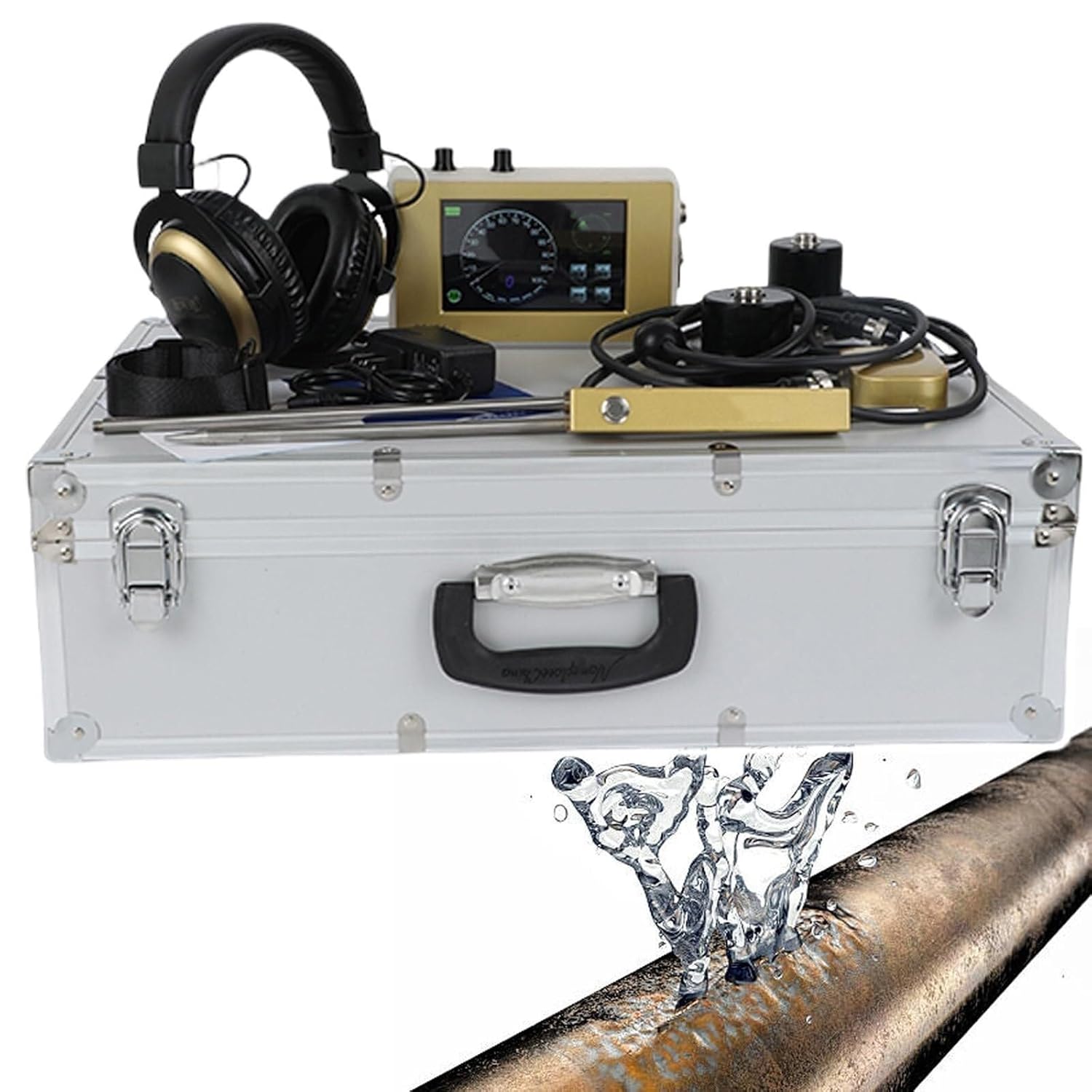 Indoor/Outdoor Water Pipe Leak Sensor, Underground Pipe Leak Detector, Sensitivity and Frequency Adjustment