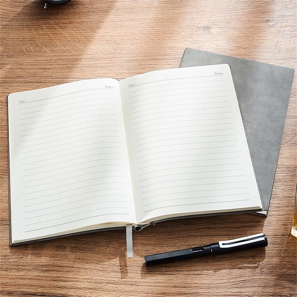 BmxauZ Agenda aziendale grande A5 - Quaderno da ufficio in pelle con agenda, pagine a righe e generosi 260 fogliDA5