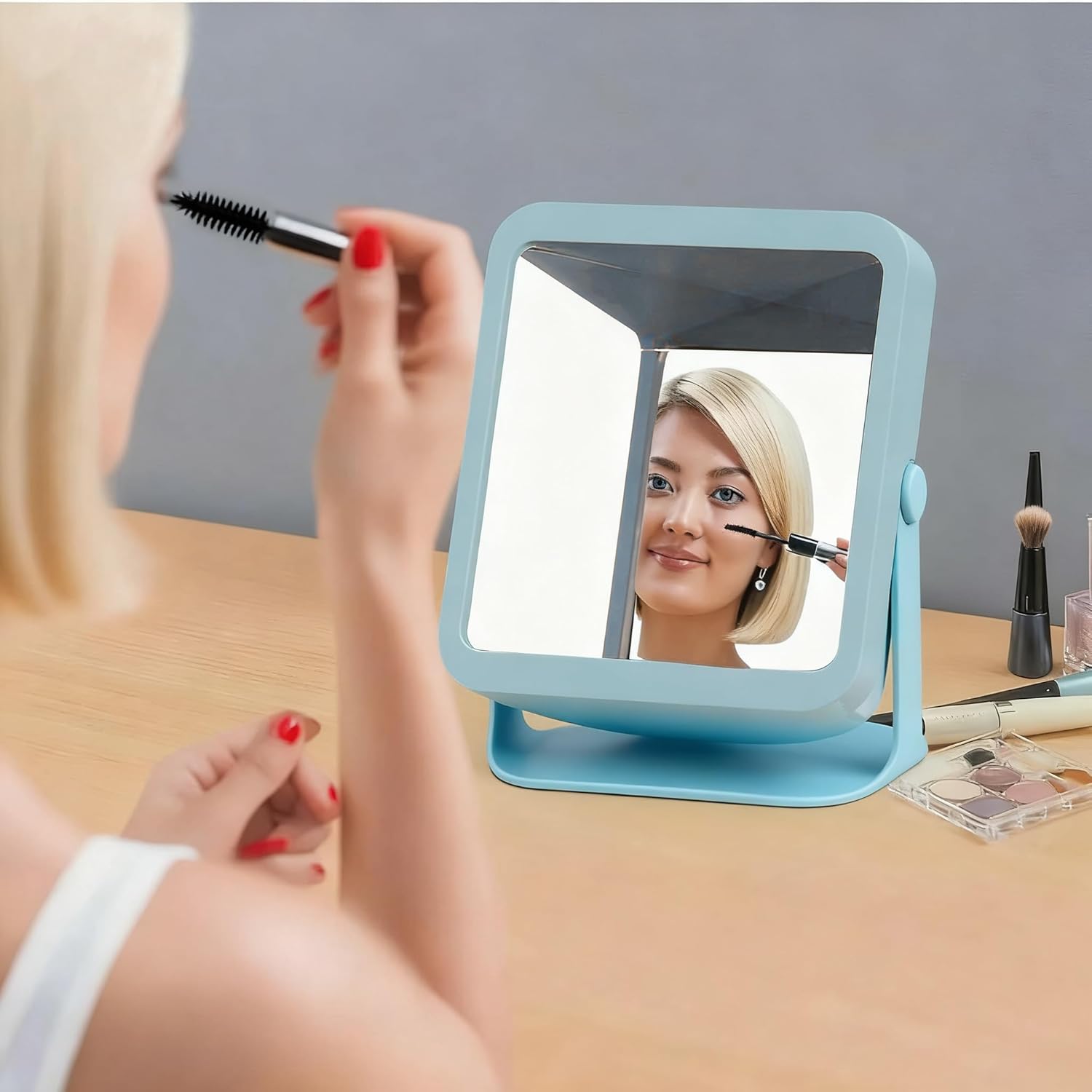 Non-Reversing Mirror with Authentic Image Reflection - Inverted Mirror for Clear, Accurate Makeup & Grooming, Desktop Vanity Essential