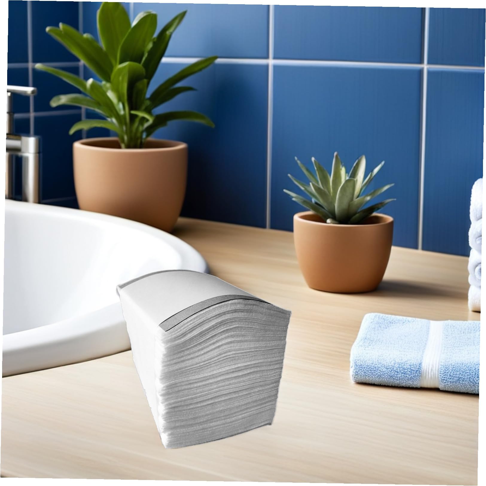 SHERCHPRY Panni Struccanti Non Tessuto Pieghevoli, 300 Pezzi, Morbidi e Lavabili per Cura della Pelle, per Rimozione Make-up Viso Quotidiana