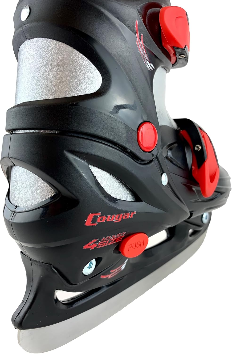 American Athletic Cougar Softboot Boys Ice Skates - Adjustable Ice Hockey Skates with Removable Liner, Power Lock Buckles, Stainless Steel Blade - Recreational Indoor & Outdoor Use