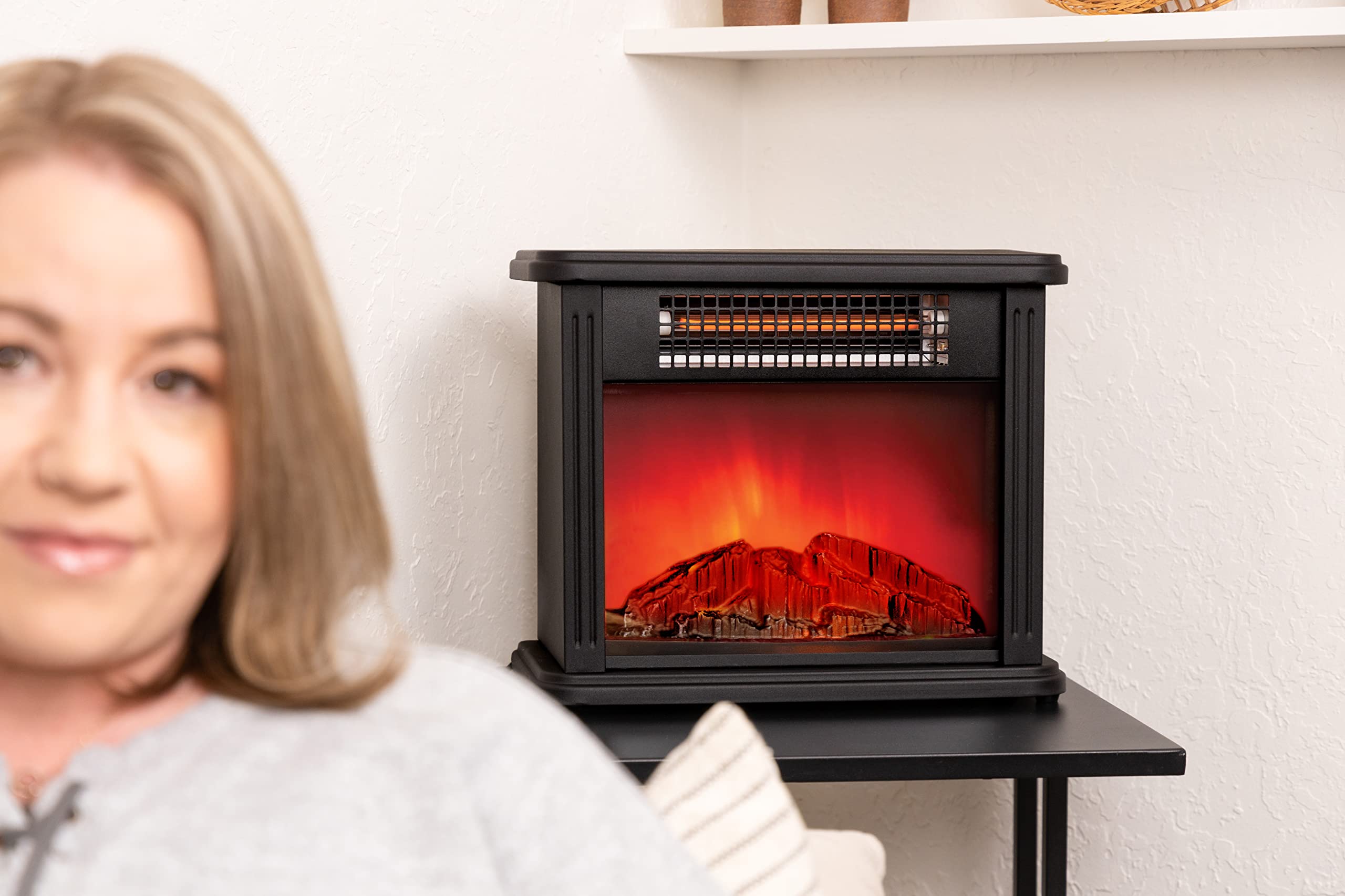 Amazon.com: Comfort Zone CZFP20M 350/700-Watt Mini Electric Fireplace Heater  with 3D Simulated Ember Flame, Built-in Handle, Stay-Cool Body, Overheat  Protection, and Safety Tip-Over Switch : Home u0026 Kitchen