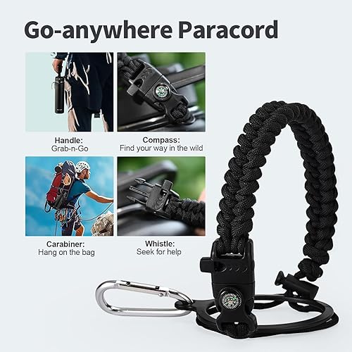 Miniatura 4 de Botella de agua con aislamiento y pajilla de 24 onzas, deportiva, triple pared de acero inoxidable (fría durante 48 horas), a prueba de fugas, con