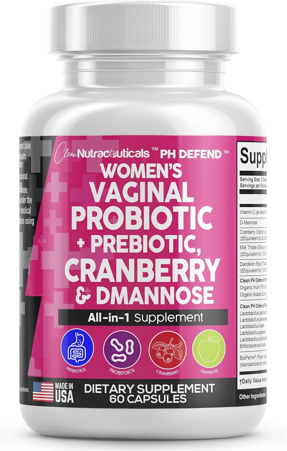 Athinika Nutrition Vaginal Probiotics For Women + Prebiotics 20 Billion Cranberry Pills 3- Womens Probiotic Vitamins for Vaginal Health Supplements