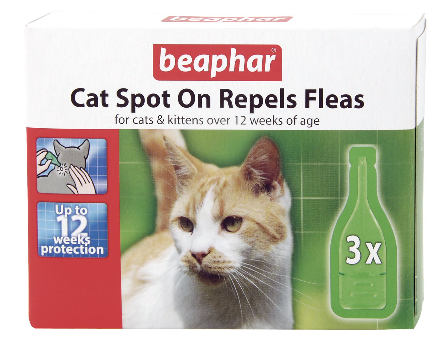 Beaphar Cat Flea Drops - 12 Week Protection (Pack of 6)