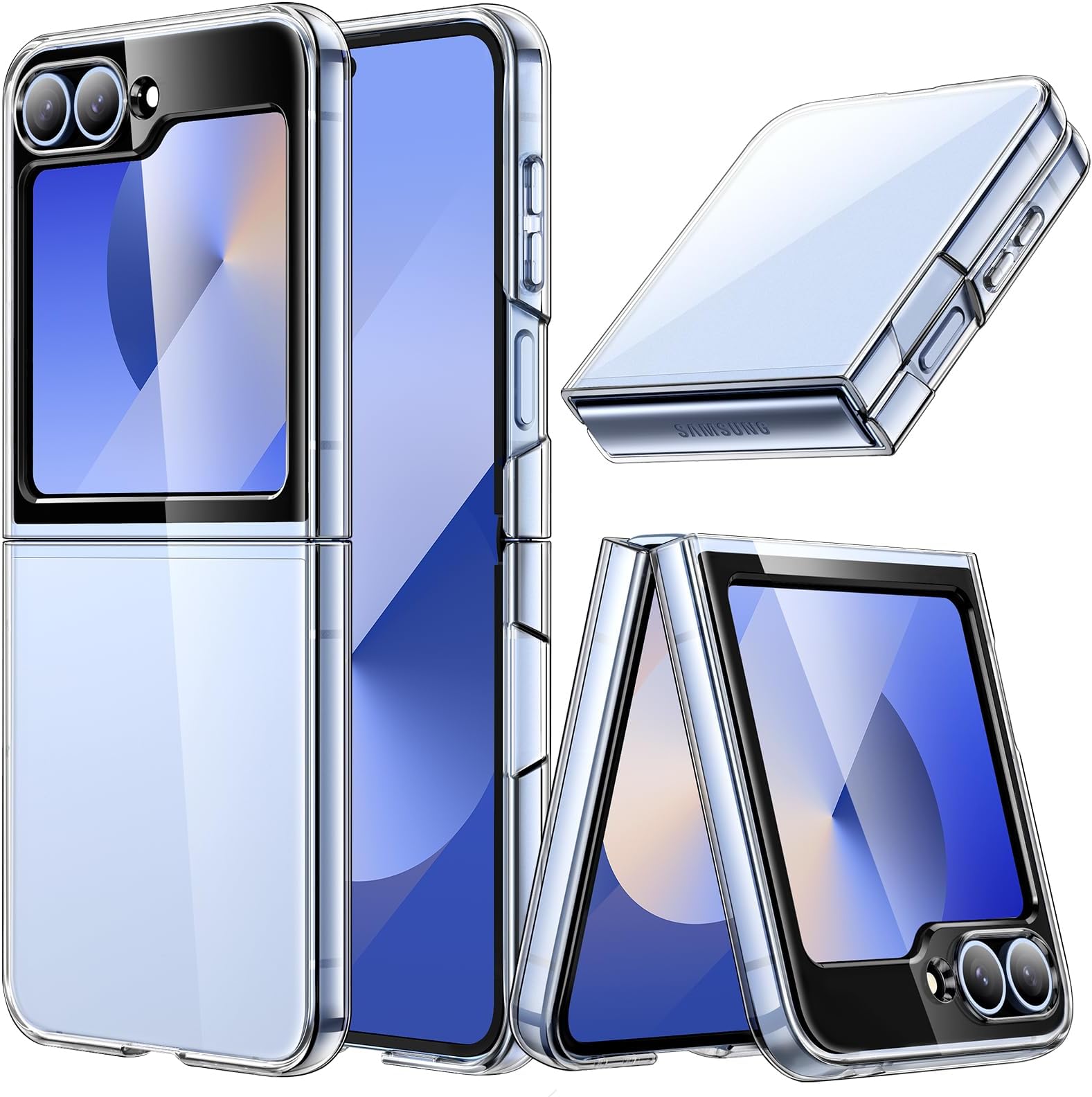 JETech Case for Galaxy Z Flip7FE 2025 / Z Flip 6 2024, Crystal Transparent Hard PC Shell, Anti-Scratch Shockproof Slim Protective Phone Cover (Clear)
