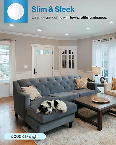Miniatura 9 de Sunco Lighting Paquete de 4 luces LED empotrables ultrafinas de 3 pulgadas, CCT seleccionable, 2700K3000K3500K4000K5000K, regulable, 8W, obleas