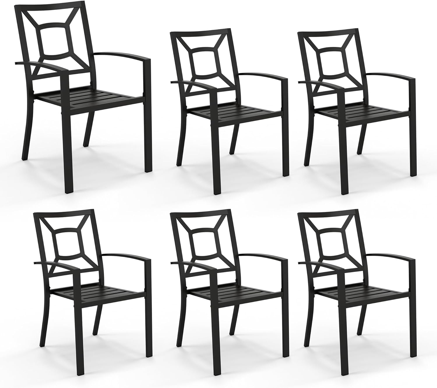 PHI VILLA 6-Piece Patio Dining Chairs Set