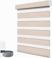 Vista 21 de ACMEART Persianas Cebra Motorizadas con Control Remoto, Control por APP y Funciona con Alexa/Google/Matter, Persianas de Ventana 100% Opacas