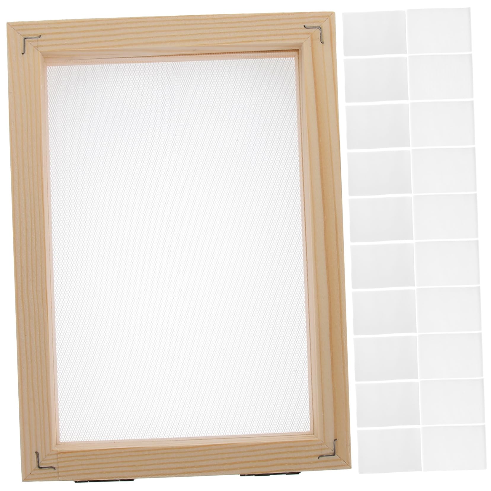 OSALADI 21pcs DIY Paper Craft Tools Wooden Frame Screen Handmade Paper Making Mold Safe for Boys and Girls Environmental Awareness