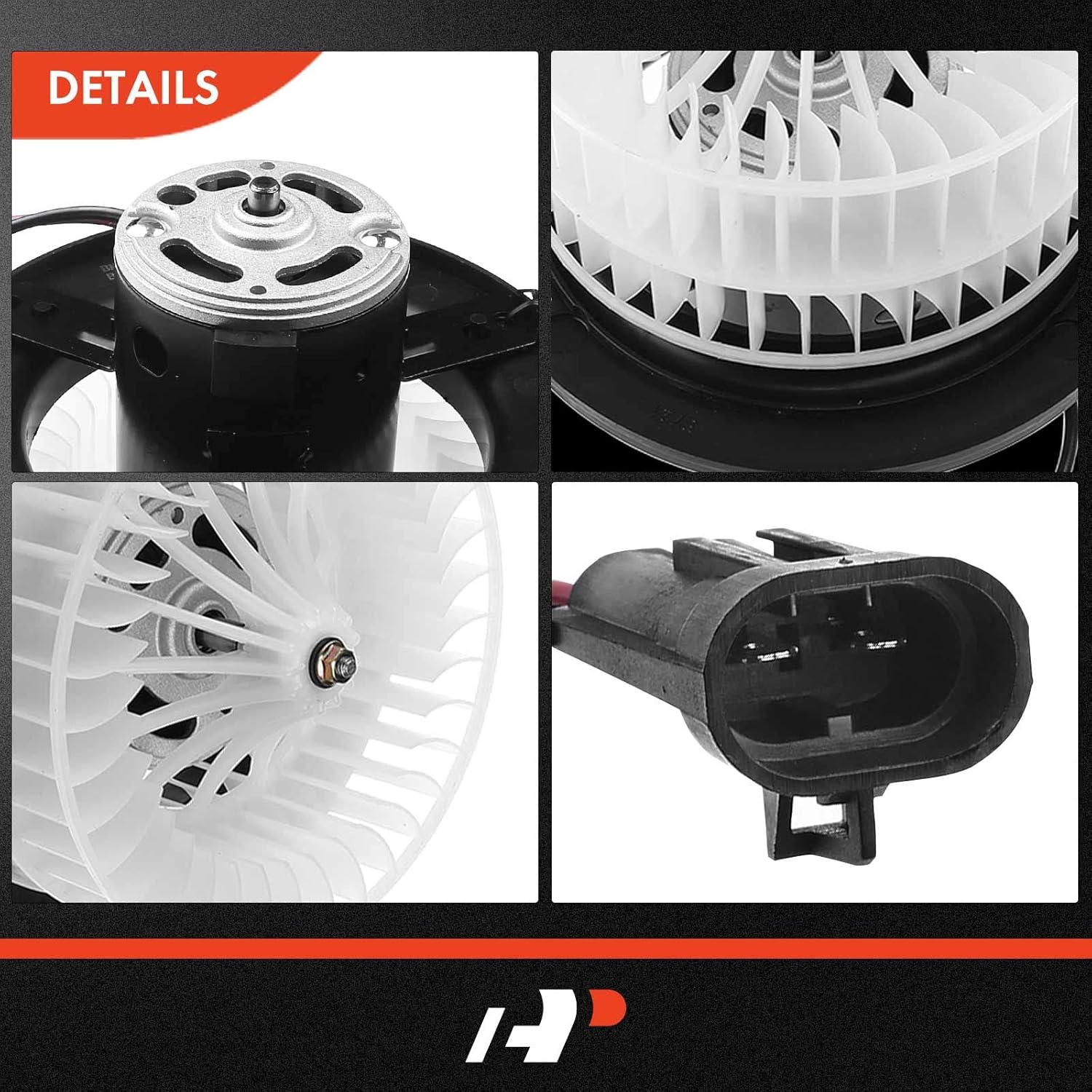 A-Premium HVAC Heater Blower Motor Assembly Compatible with Freightliner & Volvo Vehicles - Classic 2001-2010, Classic XL, FL106, FL112, FL50, FL60, FL70, FL80, FLC112, FLD112, VN, Front Side