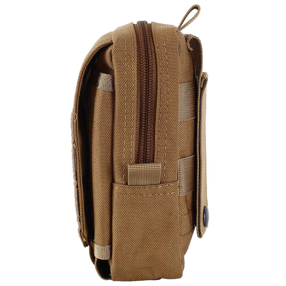 DONGKER Taktische Umhängetasche – Mini Molle Schultertasche, 12x7x18 Cm, Schwarz/braun – Für Outdoor, Camping & Reise