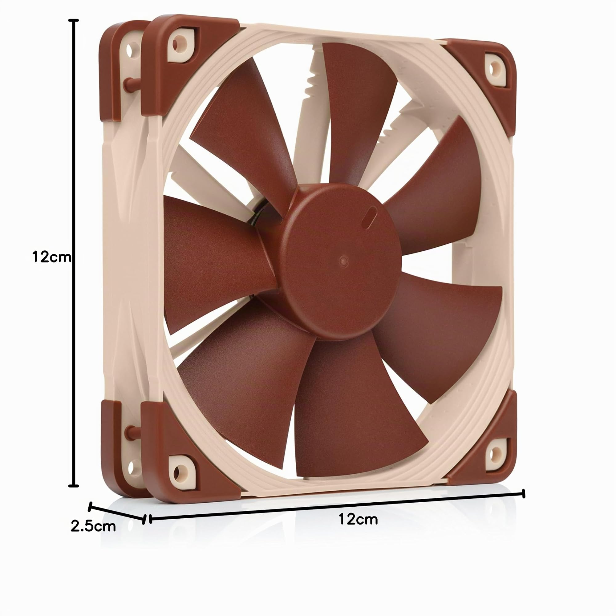 Noctua NF-F12 5V PWM, Ventilateur Silencieux Haut de Gamme avec Câble d’Adaptation USB, 4 Broches, Version 5V (120 mm, Marron)