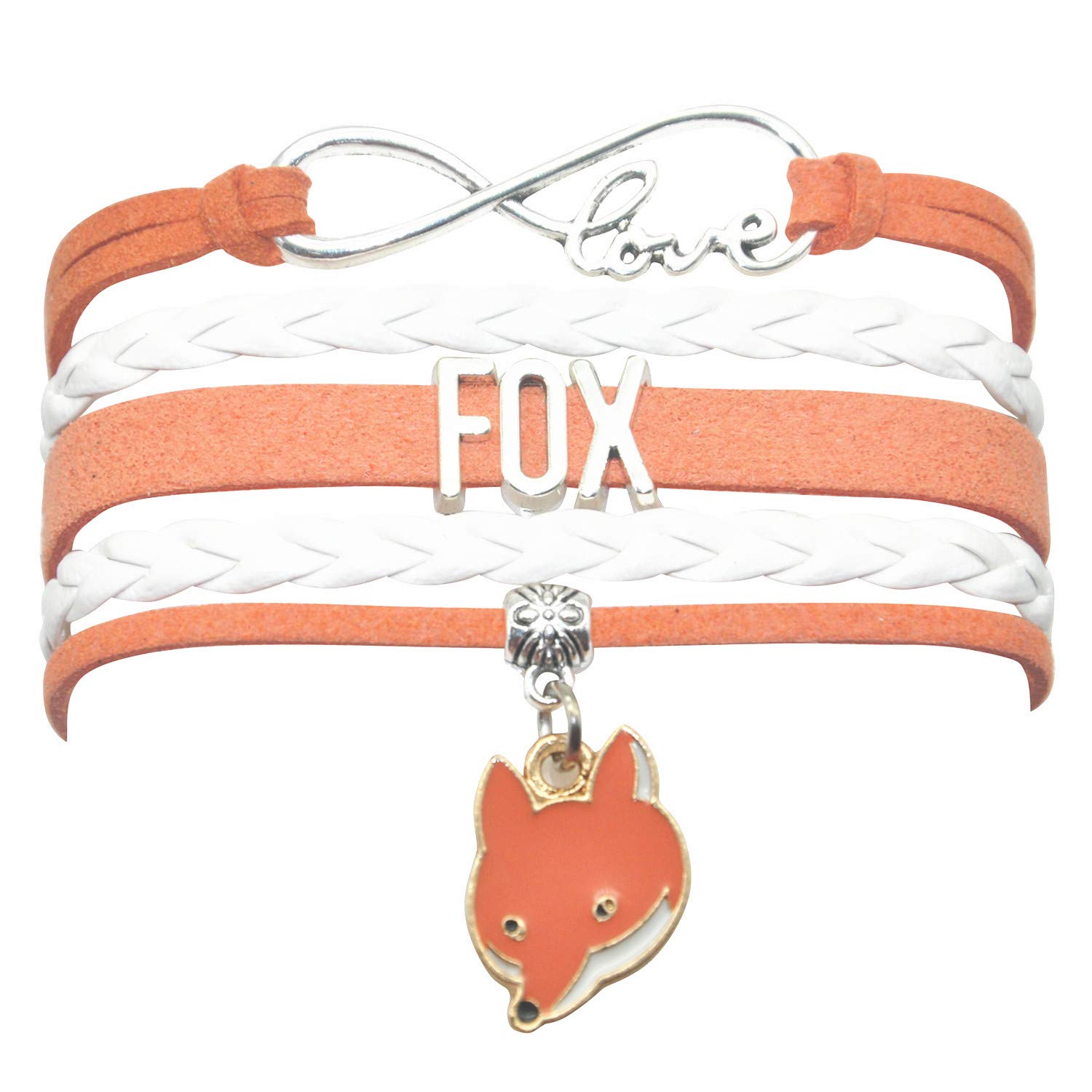 HCChanshi Fox Bracelet - Infinity Love Charm Bracelet Gifts For Women, Men, Adult Fox Lover, Valentine Wedding Themed Gifts