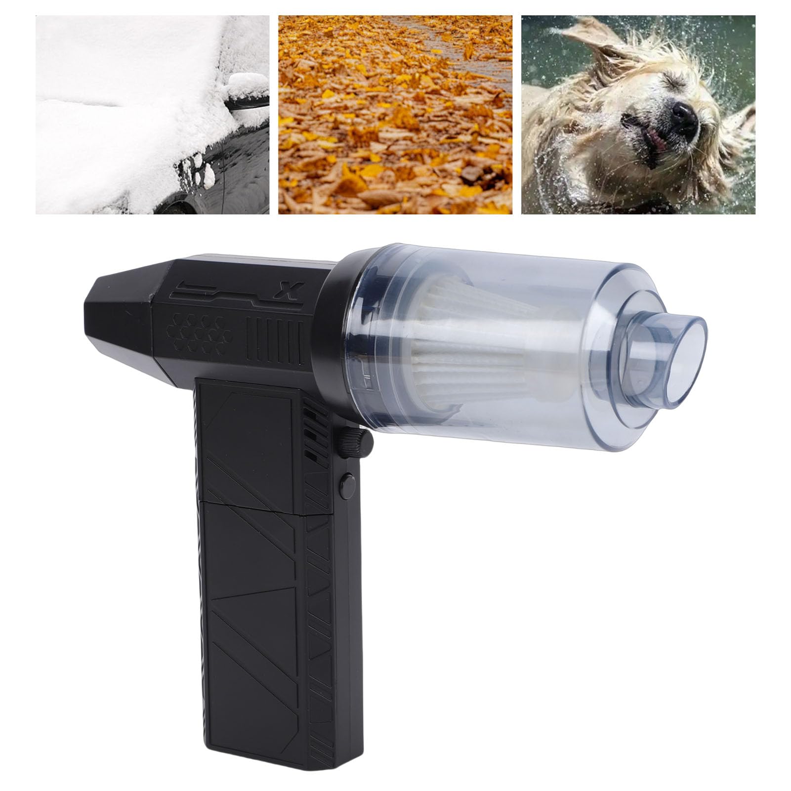 Asixxsix Spolverino Elettrico, Soffiatore per Polvere Senza Fili Ricaricabile con Motore Brushless, 150.000 Giri/Min, 52 M/s, Kit di Pulizia per PC con Batteria da 6000 MAh, Display LED e 2 Ugelli per