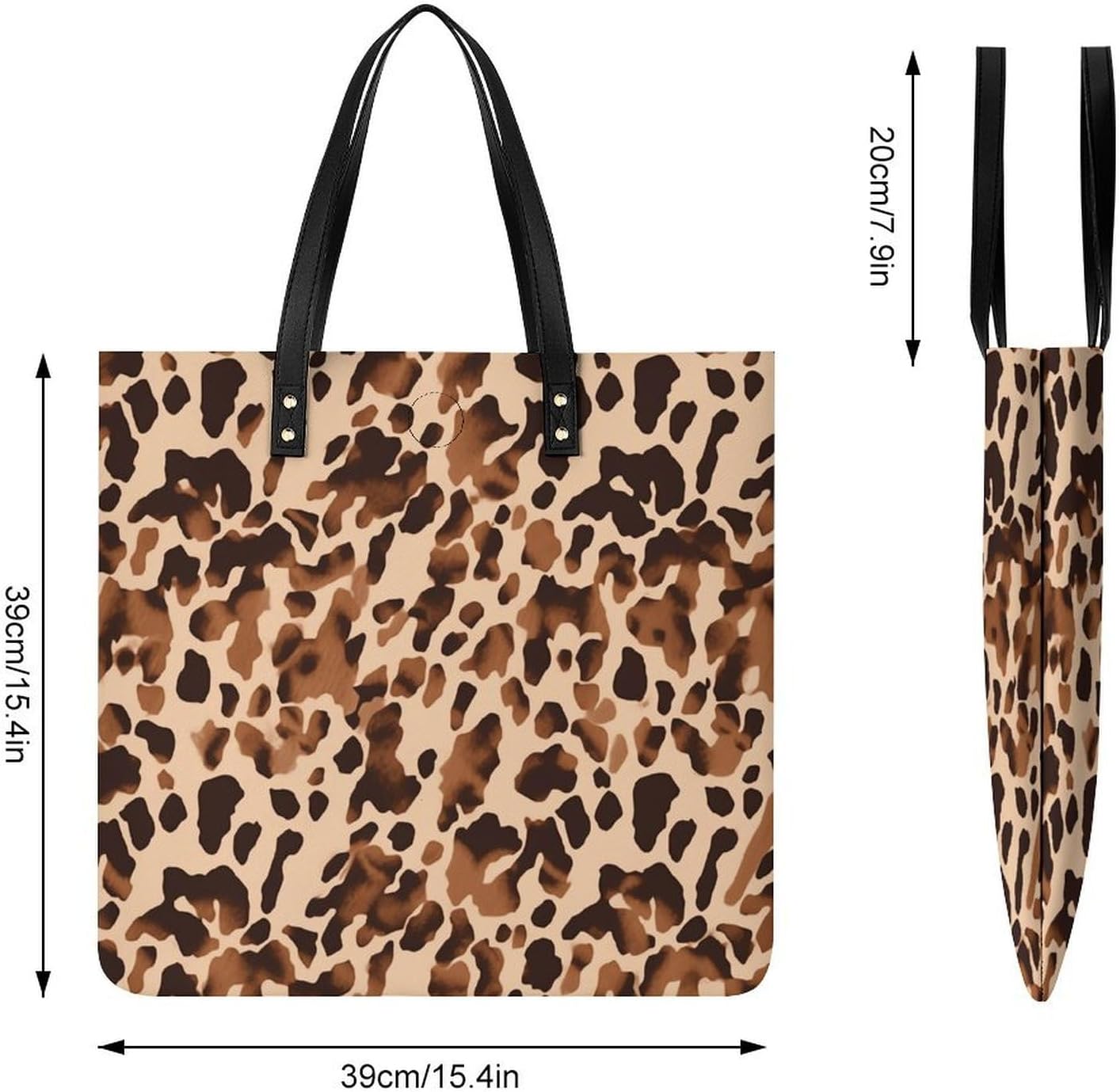 Brown Cow Print Pattern Handbags Large Capacity, Tote Bag Stylish Slouchy, Shoulder Bags for Work Beach Travel And Shopping Grocery.