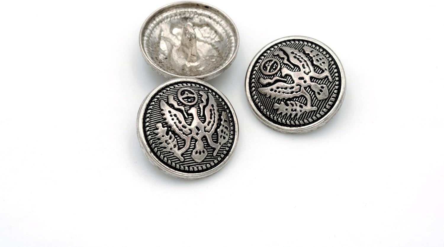 5PCS Metal Buttons Blazer Jackets 4 Holes Bronze Premium Knitting Sewing DIY Accessories (20mm, Silver)