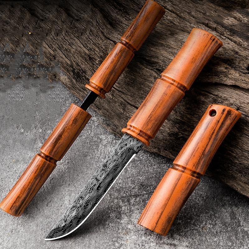 Image of Wizbiz Slim Utility Knife for Kitchen Use | Damascus Blade with Handle | Compact EDC Utility Knife for Precision Cutting, Crafting, and Gift Use