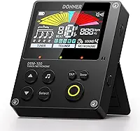 Donner Metrónomo Afinador Recarregável, Afinador Sintonizador Digital 3 em 1 para Guitarra, Baixo, Ukelele, Violino, Saxofone, Trompete, Flauta, Afinador Cromático para Todos os Instrumentos