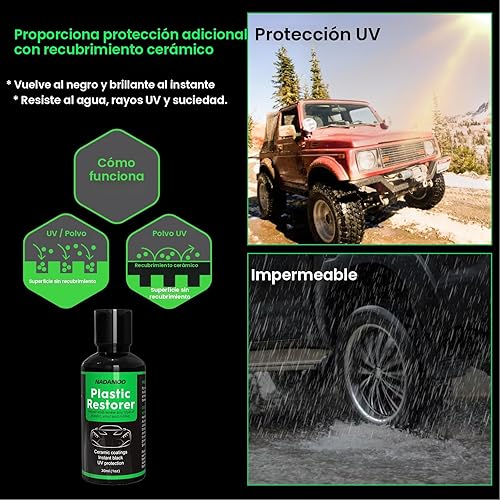 Miniatura 4 de NADAMOO Restaurador de plástico, revestimiento de cerámica altamente concentrado para automóviles, kit de eliminación de arañazos para exteriores e
